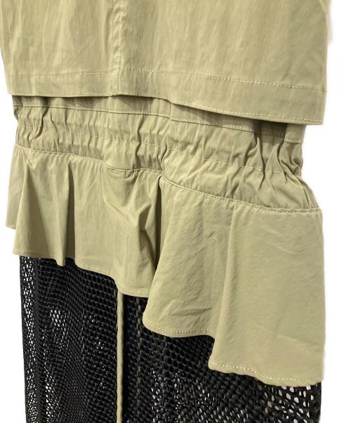 Risley（リズレー）Risley (リズレー) メッシュ切替ロングジレ カーキ サイズ:FREEの古着・服飾アイテム