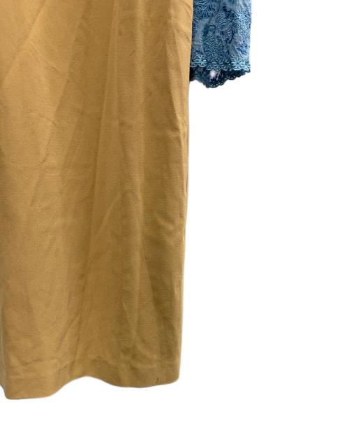 Mame Kurogouchi（マメクロゴウチ）Mame Kurogouchi (マメクロゴウチ) Silk Lace Cuffs I-Line Dress ベージュ サイズ:SIZE 1の古着・服飾アイテム