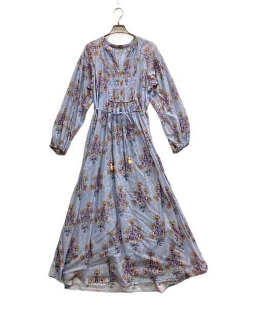 ne quittez pas（ヌキテパ）ne quittez pas (ヌキテパ) COTTON JQD MARIGOLD PRINT ライトブルー サイズ:Mの古着・服飾アイテム