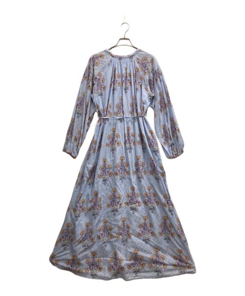 ne quittez pas（ヌキテパ）ne quittez pas (ヌキテパ) COTTON JQD MARIGOLD PRINT ライトブルー サイズ:Mの古着・服飾アイテム