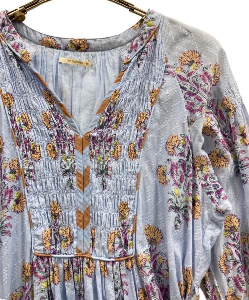 ne quittez pas（ヌキテパ）ne quittez pas (ヌキテパ) COTTON JQD MARIGOLD PRINT ライトブルー サイズ:Mの古着・服飾アイテム