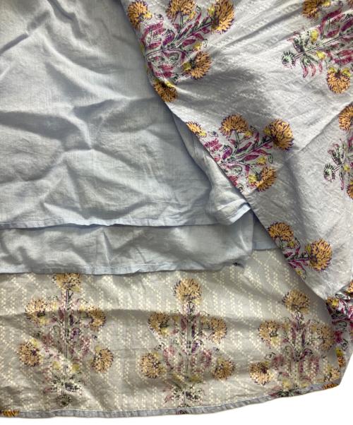 ne quittez pas（ヌキテパ）ne quittez pas (ヌキテパ) COTTON JQD MARIGOLD PRINT ライトブルー サイズ:Mの古着・服飾アイテム
