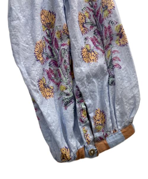 ne quittez pas（ヌキテパ）ne quittez pas (ヌキテパ) COTTON JQD MARIGOLD PRINT ライトブルー サイズ:Mの古着・服飾アイテム