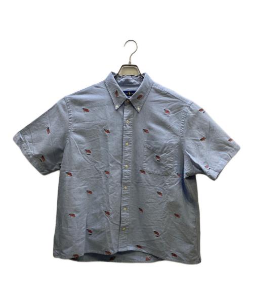 RALPH LAUREN（ラルフローレン）RALPH LAUREN (ラルフローレン) 刺繍半袖シャツ サックスブルー サイズ:XXLの古着・服飾アイテム