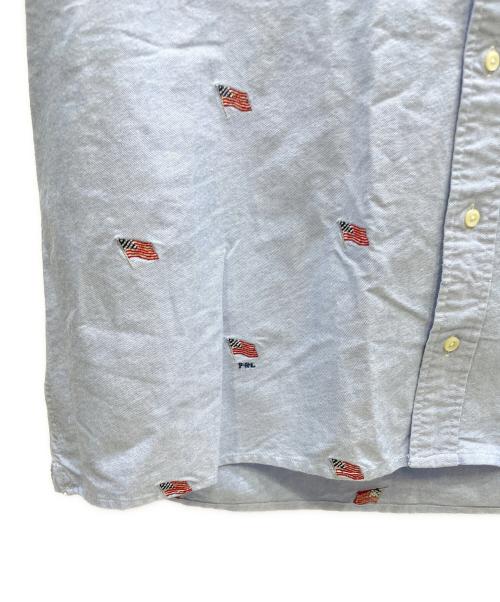 RALPH LAUREN（ラルフローレン）RALPH LAUREN (ラルフローレン) 刺繍半袖シャツ サックスブルー サイズ:XXLの古着・服飾アイテム