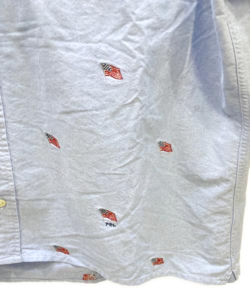 RALPH LAUREN（ラルフローレン）RALPH LAUREN (ラルフローレン) 刺繍半袖シャツ サックスブルー サイズ:XXLの古着・服飾アイテム