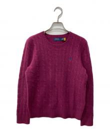 POLO RALPH LAUREN（ポロ・ラルフローレン）の古着「カシミヤ混ケーブルニット」｜パープル