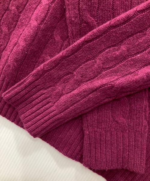 POLO RALPH LAUREN（ポロ・ラルフローレン）POLO RALPH LAUREN (ポロ・ラルフローレン) カシミヤ混ケーブルニット パープル サイズ:Mの古着・服飾アイテム