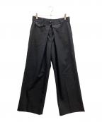 JOHN LAWRENCE SULLIVANジョン ローレンス サリバン）の古着「WOOL GABARDINE FOLDED WIDE TROUSERS」｜ブラック