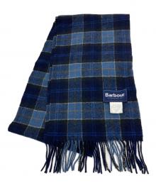 Barbour（バブアー）の古着「ラムウールタータンチェックスカーフ」｜ネイビー