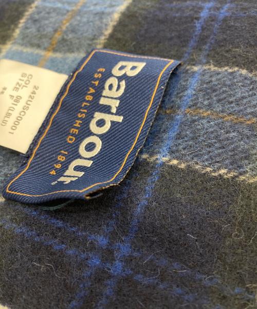 Barbour（バブアー）Barbour (バブアー) ラムウールタータンチェックスカーフ ネイビーの古着・服飾アイテム