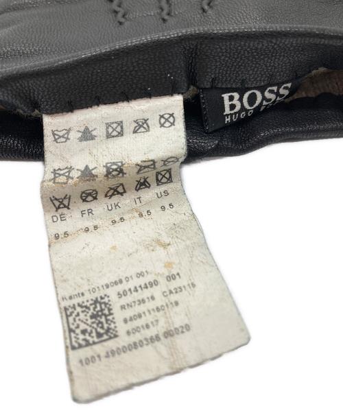 BOSS HUGO BOSS（ボス ヒューゴボス）BOSS HUGO BOSS (ボス ヒューゴボス) レザーグローブ ブラックの古着・服飾アイテム