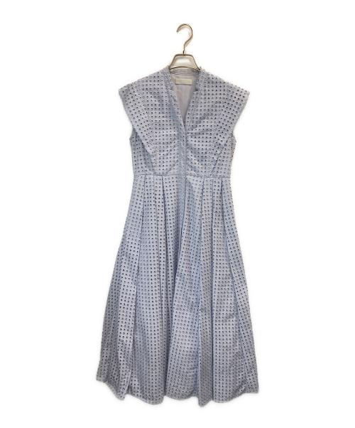 CELFORD（セルフォード）CELFORD (セルフォード) サーキュラーエンブロイダリーワンピース ブルー サイズ:36の古着・服飾アイテム