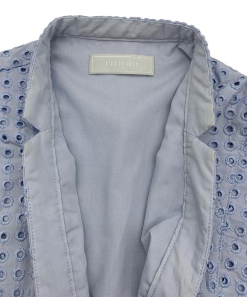 CELFORD（セルフォード）CELFORD (セルフォード) サーキュラーエンブロイダリーワンピース ブルー サイズ:36の古着・服飾アイテム