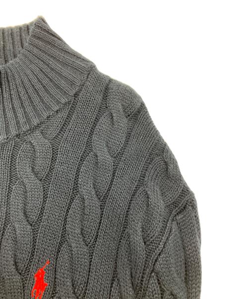 POLO RALPH LAUREN（ポロ・ラルフローレン）POLO RALPH LAUREN (ポロ・ラルフローレン) ケーブルニット コットン クォータージップ セーター ネイビー サイズ:Mの古着・服飾アイテム