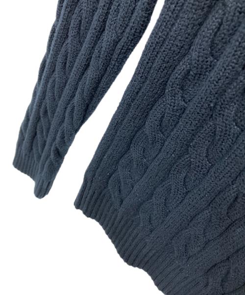 POLO RALPH LAUREN（ポロ・ラルフローレン）POLO RALPH LAUREN (ポロ・ラルフローレン) ケーブルニット コットン クォータージップ セーター ネイビー サイズ:Mの古着・服飾アイテム
