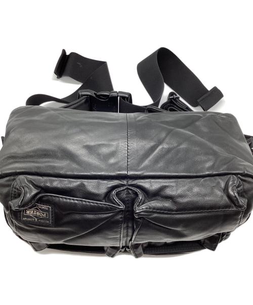 PORTER（ポーター）PORTER (ポーター) TANKER LEATHER ウエストバッグ ブラックの古着・服飾アイテム