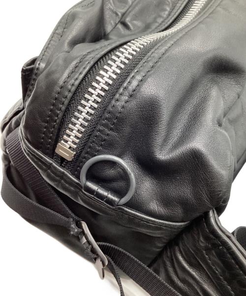 PORTER（ポーター）PORTER (ポーター) TANKER LEATHER ウエストバッグ ブラックの古着・服飾アイテム