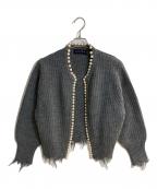 MADISON BLUEマディソンブルー）の古着「pearl-knit cardigan/パールニットカーディガン」｜グレー
