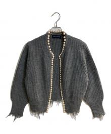 MADISON BLUE（マディソンブルー）の古着「 pearl-knit cardigan/パールニットカーディガン」｜グレー