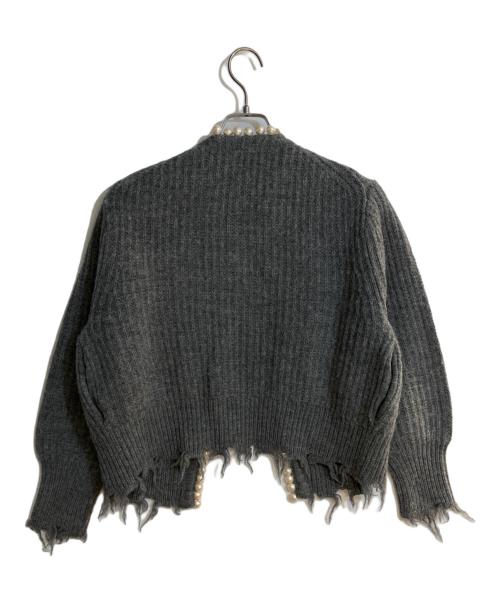 MADISON BLUE（マディソンブルー）MADISON BLUE (マディソンブルー)  pearl-knit cardigan/パールニットカーディガン グレー サイズ:01(S)の古着・服飾アイテム