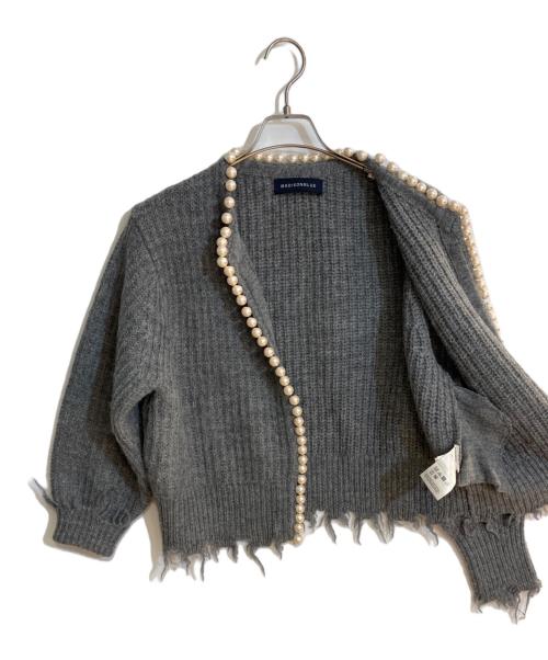 MADISON BLUE（マディソンブルー）MADISON BLUE (マディソンブルー)  pearl-knit cardigan/パールニットカーディガン グレー サイズ:01(S)の古着・服飾アイテム