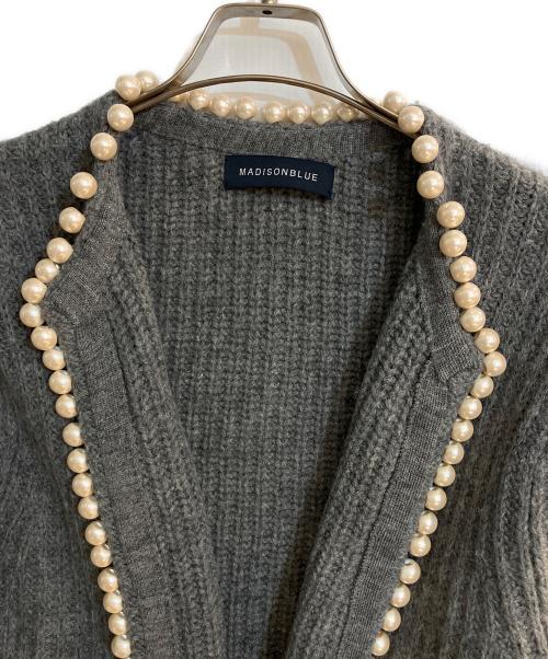 MADISON BLUE（マディソンブルー）MADISON BLUE (マディソンブルー)  pearl-knit cardigan/パールニットカーディガン グレー サイズ:01(S)の古着・服飾アイテム