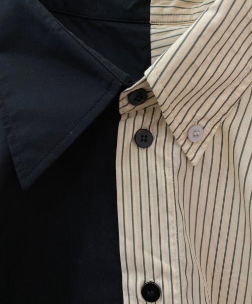 MM6 Maison Margiela（エムエムシックスメゾンマルジェラ）MM6 Maison Margiela (エムエムシックスメゾンマルジェラ) ハーフストライプノースリーブシャツ ベージュ×ブラック サイズ:40の古着・服飾アイテム
