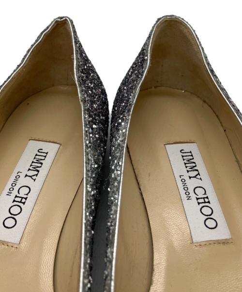 JIMMY CHOO（ジミーチュウ）JIMMY CHOO (ジミーチュウ) グリッターパンプス ピンク×シルバー サイズ:38の古着・服飾アイテム