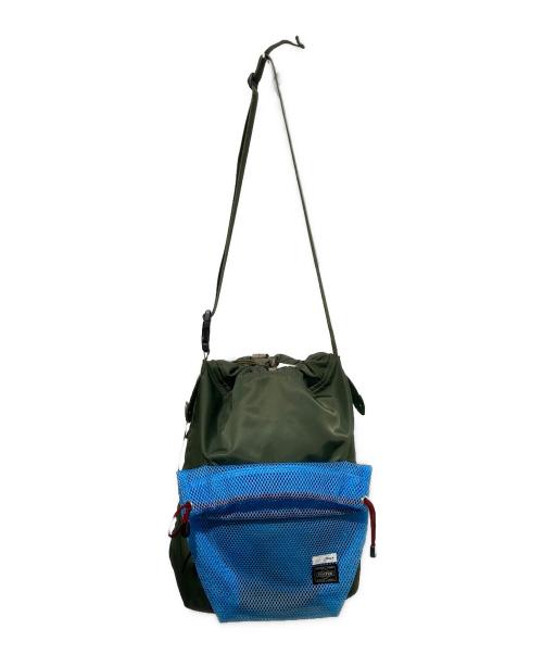 PORTER（ポーター）PORTER (ポーター) TOGA PULLA (トーガ プルラ) MESH BAG オリーブ×ブルーの古着・服飾アイテム