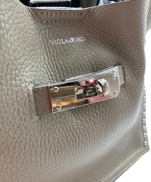 VIOLAd'ORO（ヴィオラドーロ）VIOLAd'ORO (ヴィオラドーロ) スタッズ2WAYバッグ グレーの古着・服飾アイテム