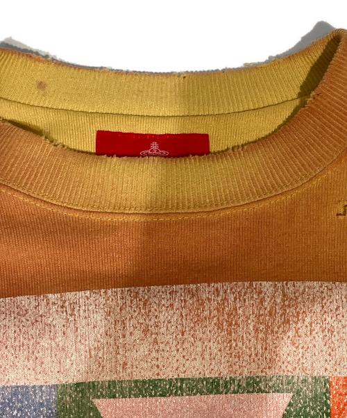 Vivienne Westwood（ヴィヴィアンウエストウッド）Vivienne Westwood (ヴィヴィアンウエストウッド) オーブデザインダメージ加工スウェット オレンジ サイズ:00の古着・服飾アイテム