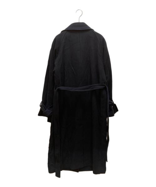 KUME（クメ）KUME (クメ) リボンスリーブウールコート ネイビー サイズ:Ｍの古着・服飾アイテム