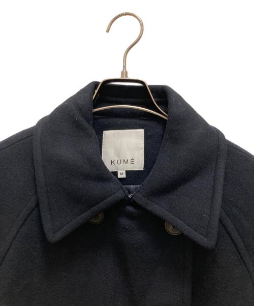 KUME（クメ）KUME (クメ) リボンスリーブウールコート ネイビー サイズ:Ｍの古着・服飾アイテム