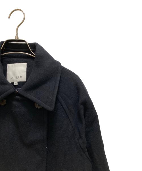 KUME（クメ）KUME (クメ) リボンスリーブウールコート ネイビー サイズ:Ｍの古着・服飾アイテム