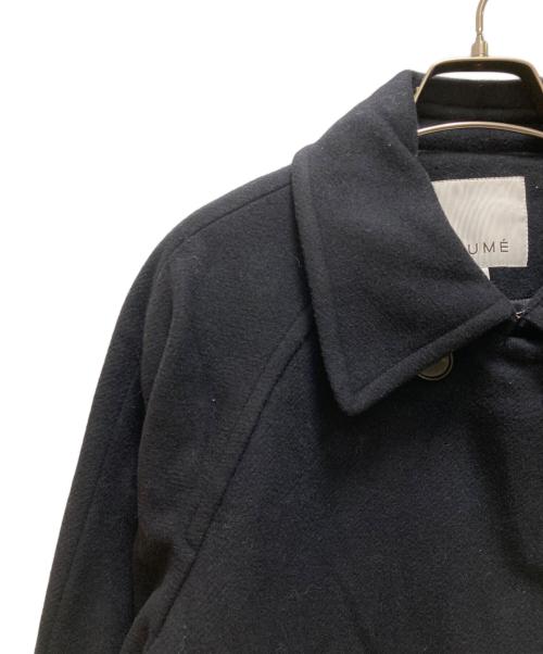 KUME（クメ）KUME (クメ) リボンスリーブウールコート ネイビー サイズ:Ｍの古着・服飾アイテム