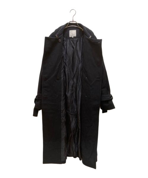 KUME（クメ）KUME (クメ) リボンスリーブウールコート ネイビー サイズ:Ｍの古着・服飾アイテム