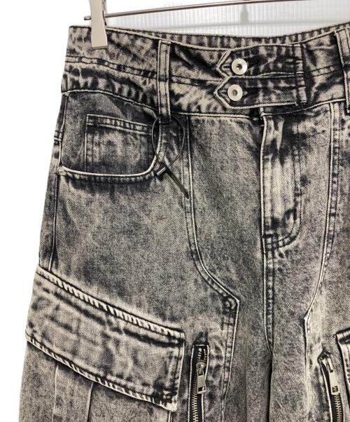 PERSONSOUL（パーソンソウル）PERSONSOUL (パーソンソウル) ワイドデニムカーゴパンツ ブラック×グレー サイズ:Lの古着・服飾アイテム