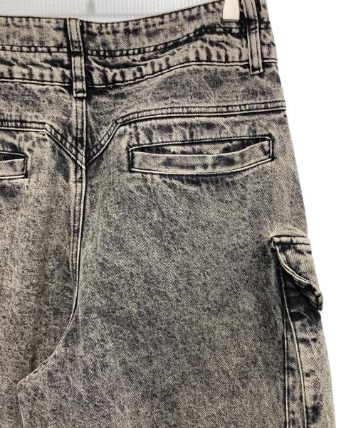 PERSONSOUL（パーソンソウル）PERSONSOUL (パーソンソウル) ワイドデニムカーゴパンツ ブラック×グレー サイズ:Lの古着・服飾アイテム
