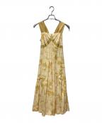 HER LIP TOハーリップトゥ）の古着「Mallorca Back Ribbon Floral Dress」｜イエロー