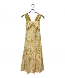 HER LIP TO（ハーリップトゥ）の古着「Mallorca Back Ribbon Floral Dress」｜イエロー