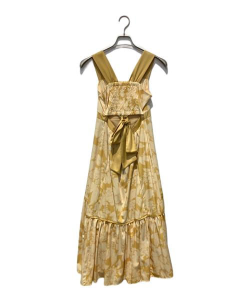HER LIP TO（ハーリップトゥ）HER LIP TO (ハーリップトゥ) Mallorca Back Ribbon Floral Dress イエロー サイズ:Sの古着・服飾アイテム