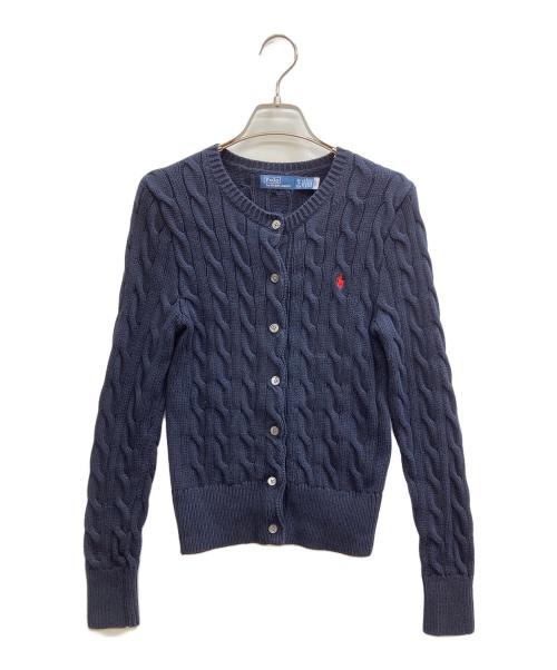 POLO RALPH LAUREN（ポロ・ラルフローレン）POLO RALPH LAUREN (ポロ・ラルフローレン) ケーブルニットカーディガン ネイビー サイズ:XSの古着・服飾アイテム
