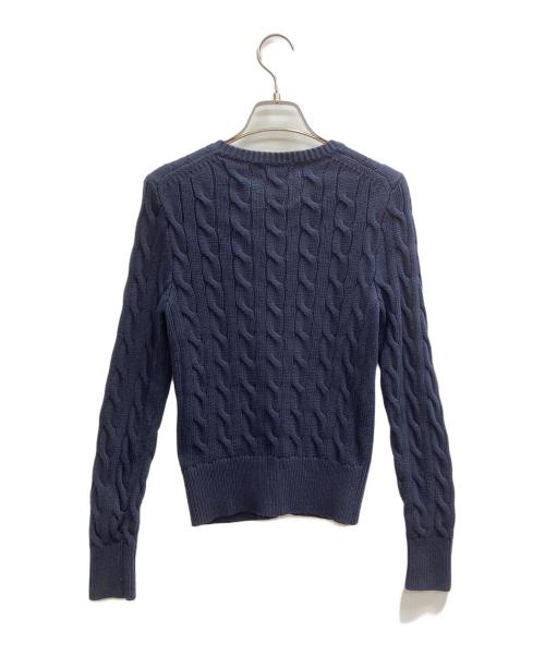POLO RALPH LAUREN（ポロ・ラルフローレン）POLO RALPH LAUREN (ポロ・ラルフローレン) ケーブルニットカーディガン ネイビー サイズ:XSの古着・服飾アイテム