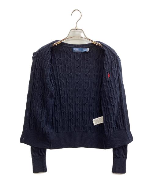 POLO RALPH LAUREN（ポロ・ラルフローレン）POLO RALPH LAUREN (ポロ・ラルフローレン) ケーブルニットカーディガン ネイビー サイズ:XSの古着・服飾アイテム