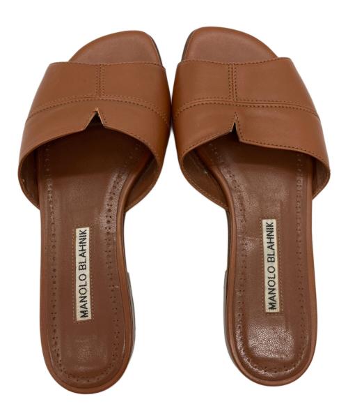 Manolo Blahnik（マノロ ブラニク）Manolo Blahnik (マノロ ブラニク) フラットミュールサンダル ブラウン サイズ:36の古着・服飾アイテム