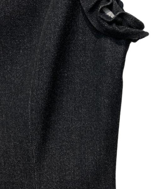 Rene（ルネ）Rene (ルネ) ストレッチフリルN/Sワンピース ブラック サイズ:36の古着・服飾アイテム