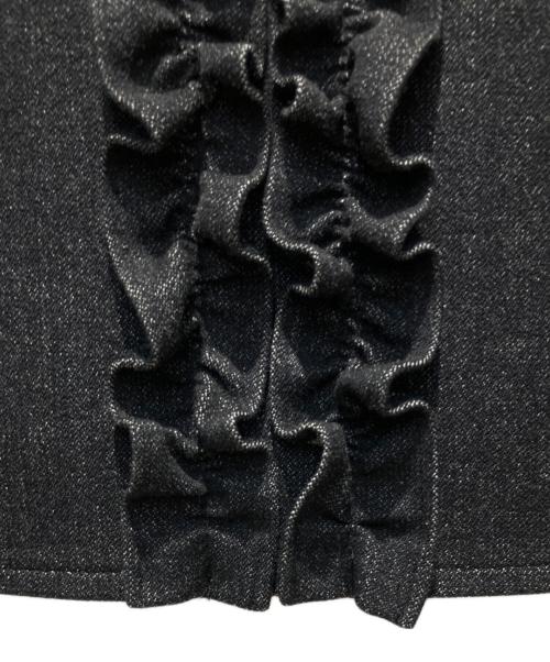 Rene（ルネ）Rene (ルネ) ストレッチフリルN/Sワンピース ブラック サイズ:36の古着・服飾アイテム