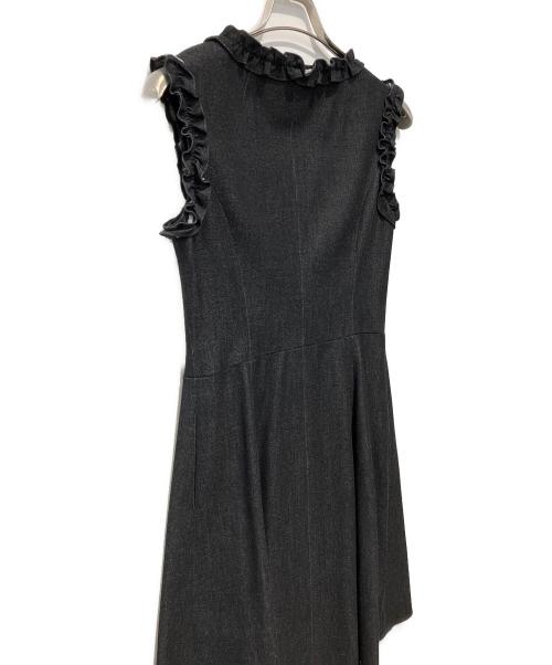 Rene（ルネ）Rene (ルネ) ストレッチフリルN/Sワンピース ブラック サイズ:36の古着・服飾アイテム