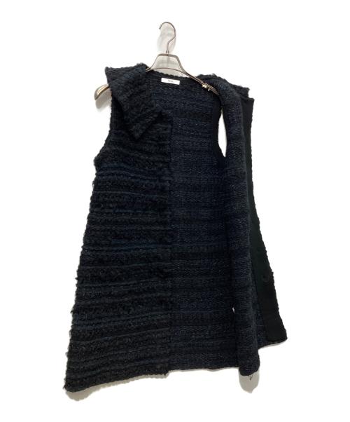 Rene（ルネ）Rene (ルネ) ツイード調ニットジレ ブラック サイズ:36の古着・服飾アイテム